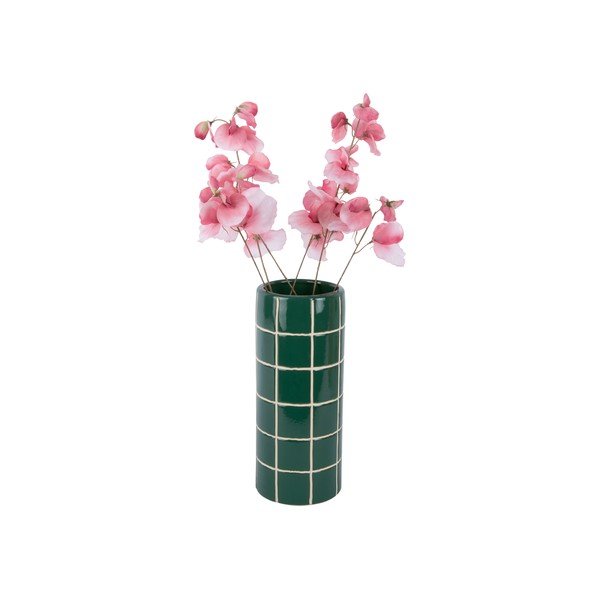 Sötétzöld kerámia váza (magasság 30 cm) Retro Tiles – PT LIVING-image-2
