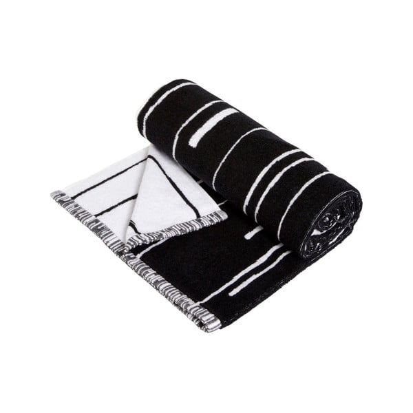 Puun fekete-fehér pamut törölköző, 100 x 50 cm - OYOY