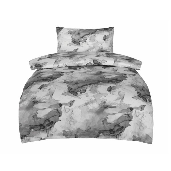 Szürke egyszemélyes pamut-szatén ágyneműhuzat 140x200 cm Deluxe Minerals – My House