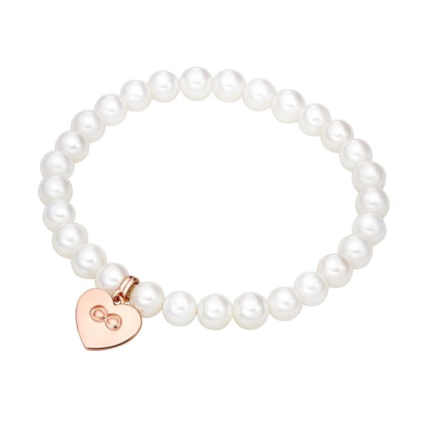 Heart fehér gyöngy karkötő medállal, hossz 20 cm - Nova Pearls Copenhagen