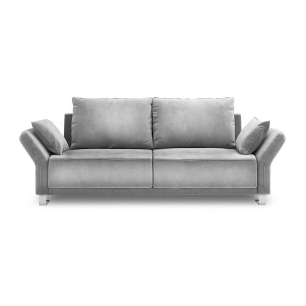 Pyxis világosszürke háromszemélyes kinyitható kanapé bársony kárpittal - Windsor & Co Sofas