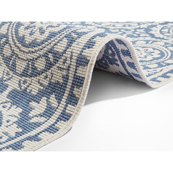 Jardin kék-krémszínű kültéri szőnyeg, 80 x 250 cm - NORTHRUGS-image-2