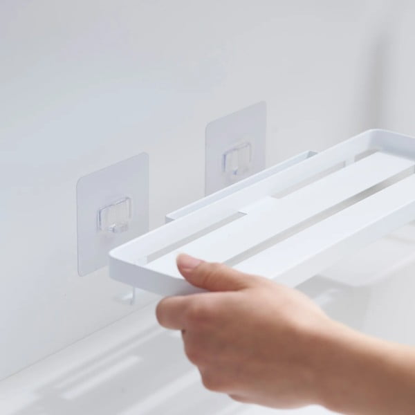 Matt fehér öntapadós acél fürdőszobai polc Film Hook – YAMAZAKI-image-3