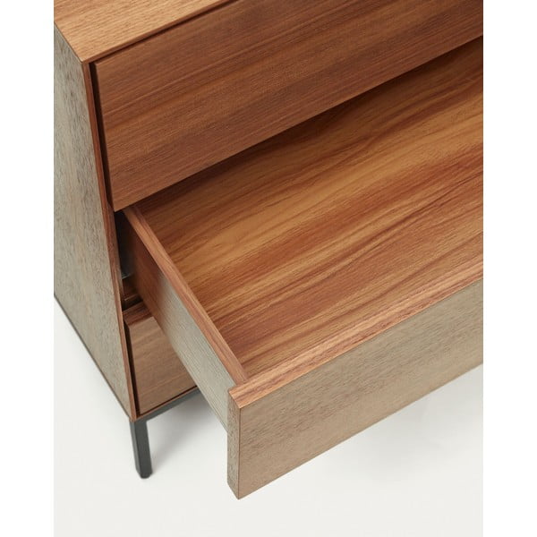 Natúr színű alacsony komód diófa dekorral 110x75 cm Vedrana – Kave Home-image-3