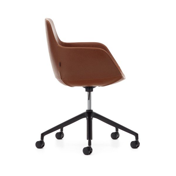 Konyakbarna bőrutánzat irodai szék Tissiana – Kave Home-image-3