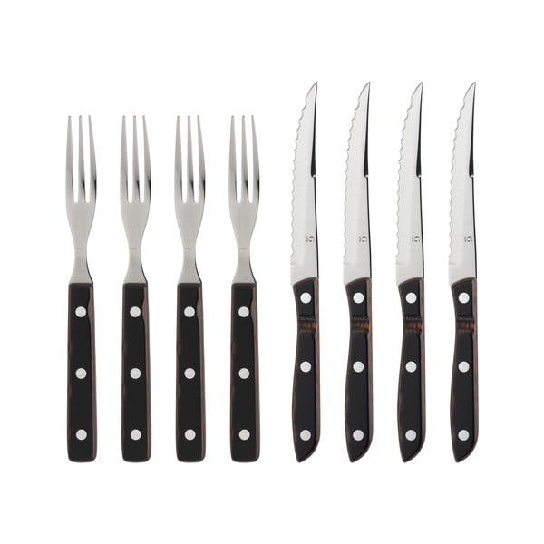 Fekete-ezüstszínű rozsdamentes acél evőeszköz készlet 8 db-os Old Farmer Classic – Gense