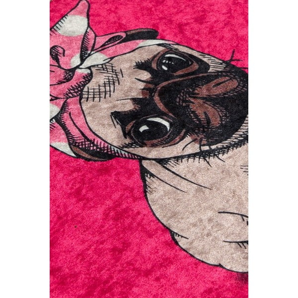 Rózsaszín fürdőszobai kilépő 40x60 cm Pink Pug – Foutastic-image-2
