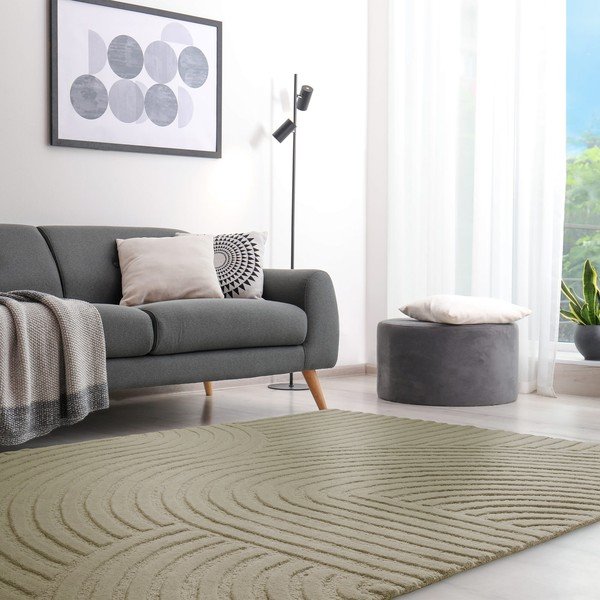 Khaki gyapjú szőnyeg 160x230 cm Hague – Asiatic Carpets-image-1