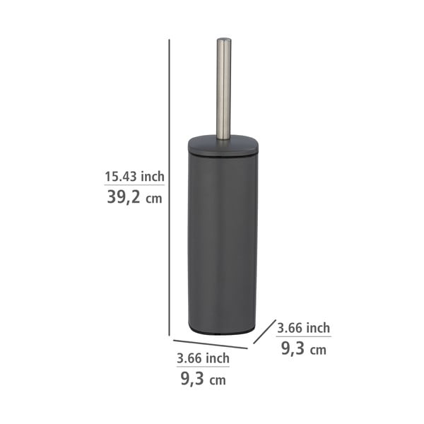 Alassio sötétszürke rozsdamentes acél WC-kefe - Wenko-image-1