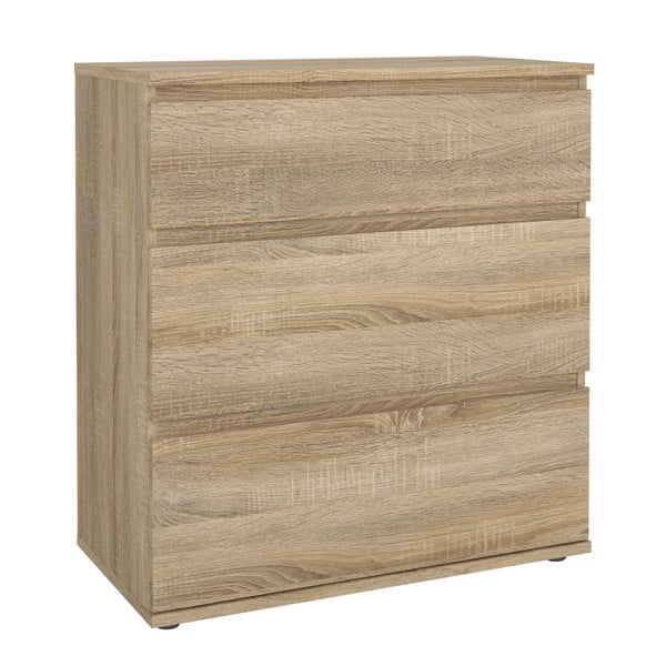 Natúr színű alacsony komód tölgyfa dekorral 77x84 cm Nova – Tvilum-image-2