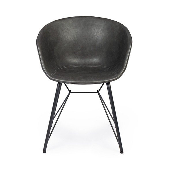 Sötétszürke kárpitozott étkezőszék Warhol – Bizzotto-image-2