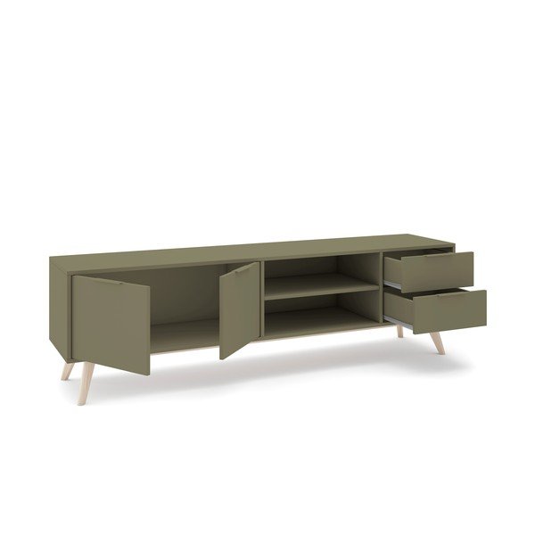 Zöld matt TV-állvány 180x53x40 cm Campus – Marckeric-image-3
