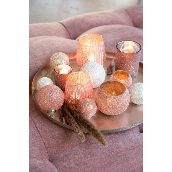 Pearl 8 db-os fehér üveg karácsonyfadísz szett - J-Line-image-1