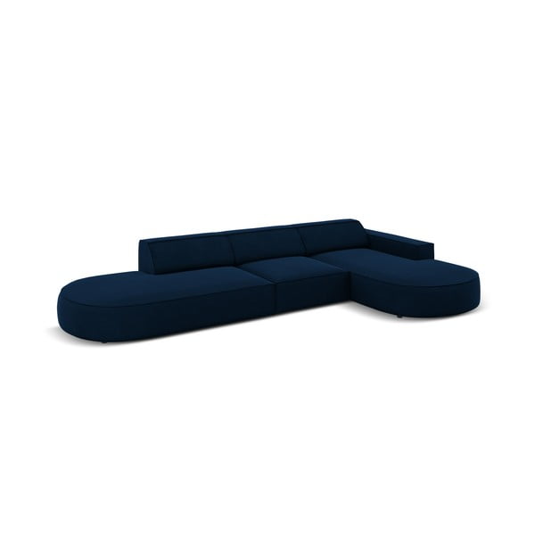 Kék bársony sarokkanapé (jobb oldali) Jodie - Micadoni Home-image-4