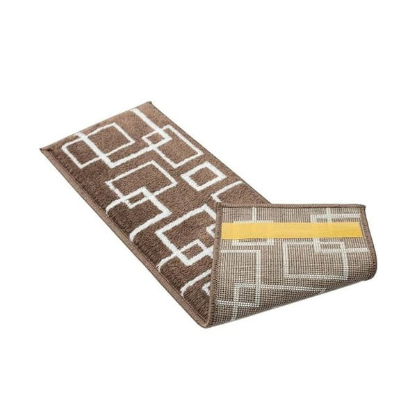 Barna lépcsőszőnyeg szett 13 db-os 22x73 cm Geometric – Mila Home