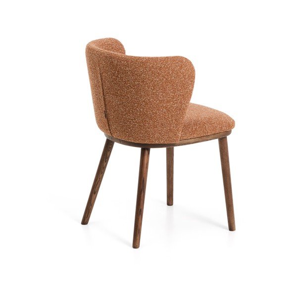 Terrakotta színű kárpitozott étkezőfotel Ciselia – Kave Home-image-4