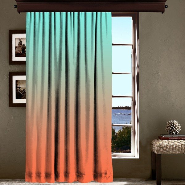 Curtain Tageho narancssárga-türkiz függöny, 140 x 260 cm-image-1