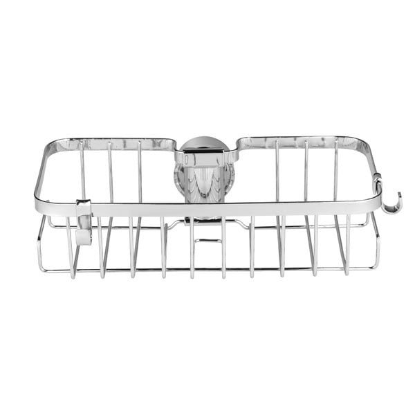 Ezüstszínű öntapadós rozsdamentes acél fürdőszobai polc Floresta – Wenko-image-2