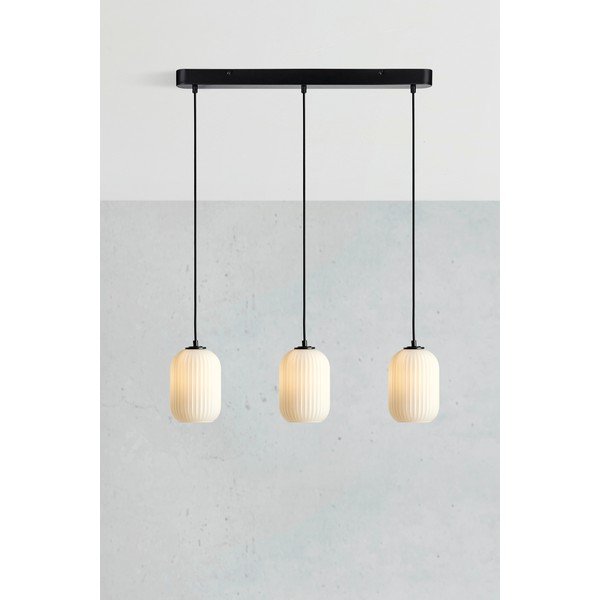 Fekete-fehér függőlámpa üveg búrával 14x72 cm Cava – Markslöjd-image-2