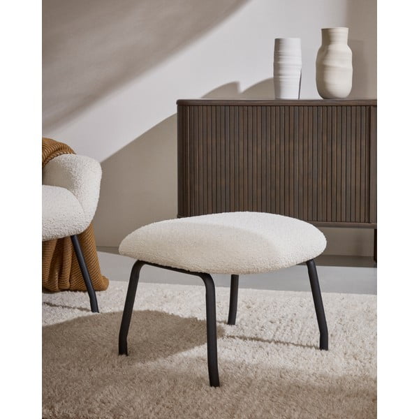 Krémszínű buklé puff Belina – Kave Home-image-4