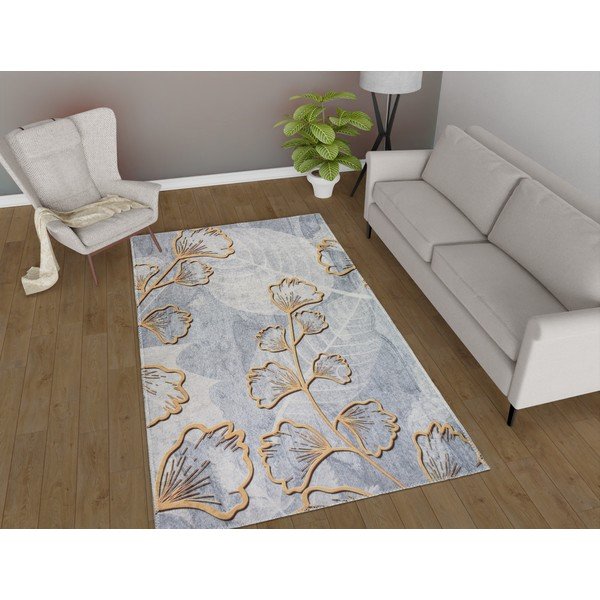 Szürke-aranyszínű mosható szőnyeg 120x180 cm Dainty – Vitaus-image-1