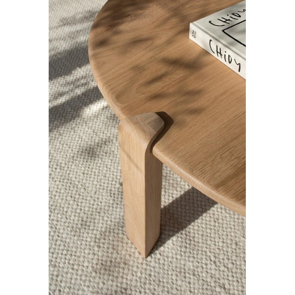 Natúr színű tölgyfa dohányzóasztal 100x180 cm Kulin – Gazzda-image-2