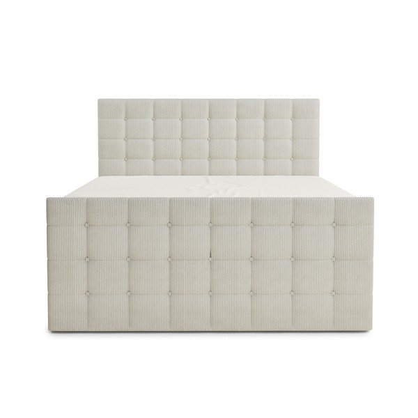 Krémszínű ágyneműtartós boxspring ágy 160x200 cm Tasca – Maison de Rêve-image-2