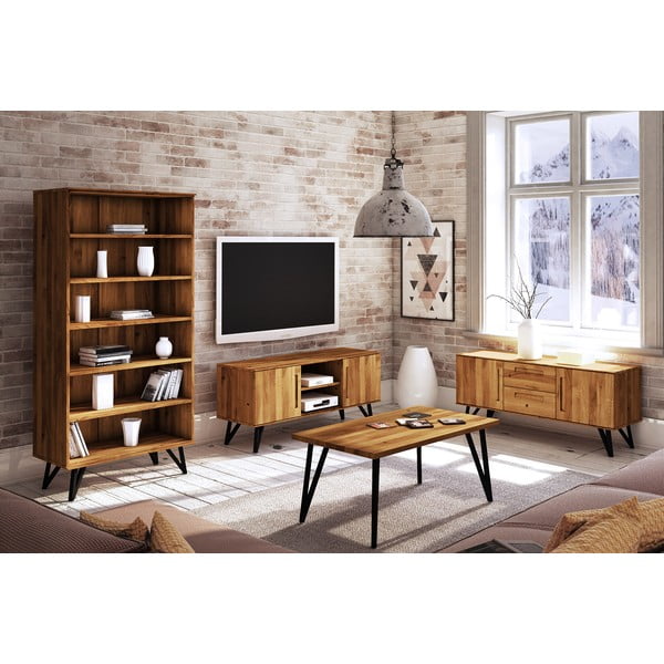 Tölgyfa könyvespolc 91x185 cm Golo - The Beds-image-4