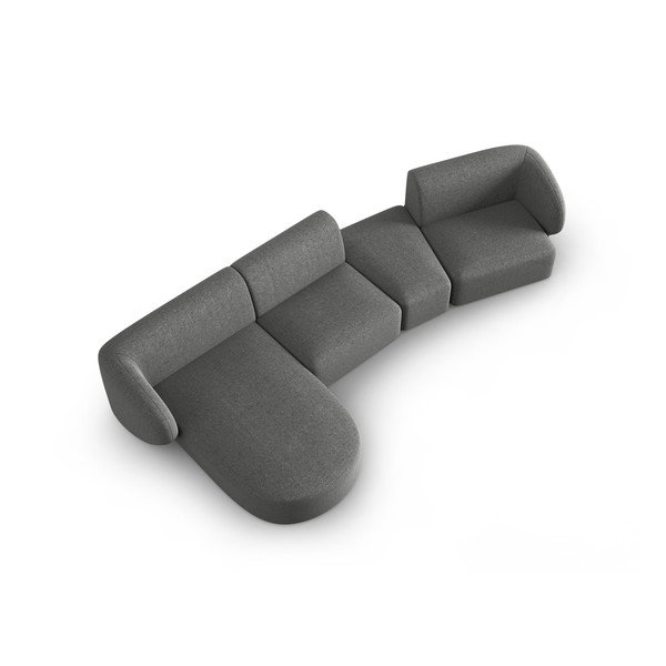 Szürke zsenília sarokkanapé (bal oldali-heverő résszel) Paolo – Milo Casa-image-1