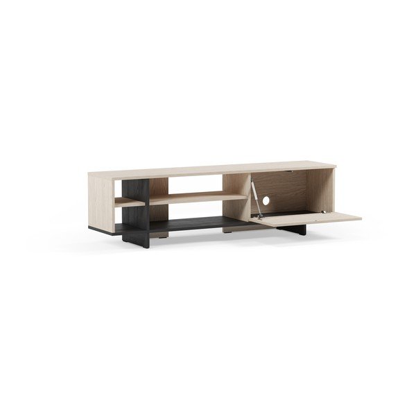 Fekete TV-állvány 160x44x36 cm Cequoia – Marckeric-image-2