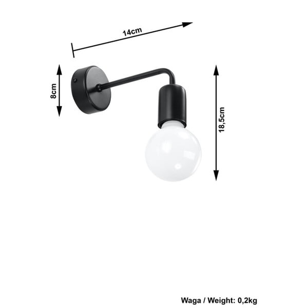 Donato fekete falilámpa - Sollux-image-2