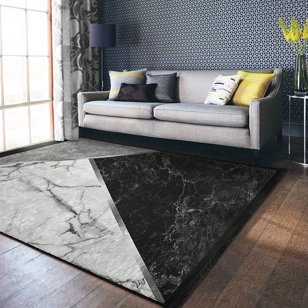 Fehér-fekete szőnyeg 80x150 cm – Mila Home-image-2