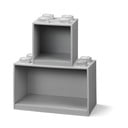 Brick 2 db-os gyerek szürke fali polc szett - LEGO®