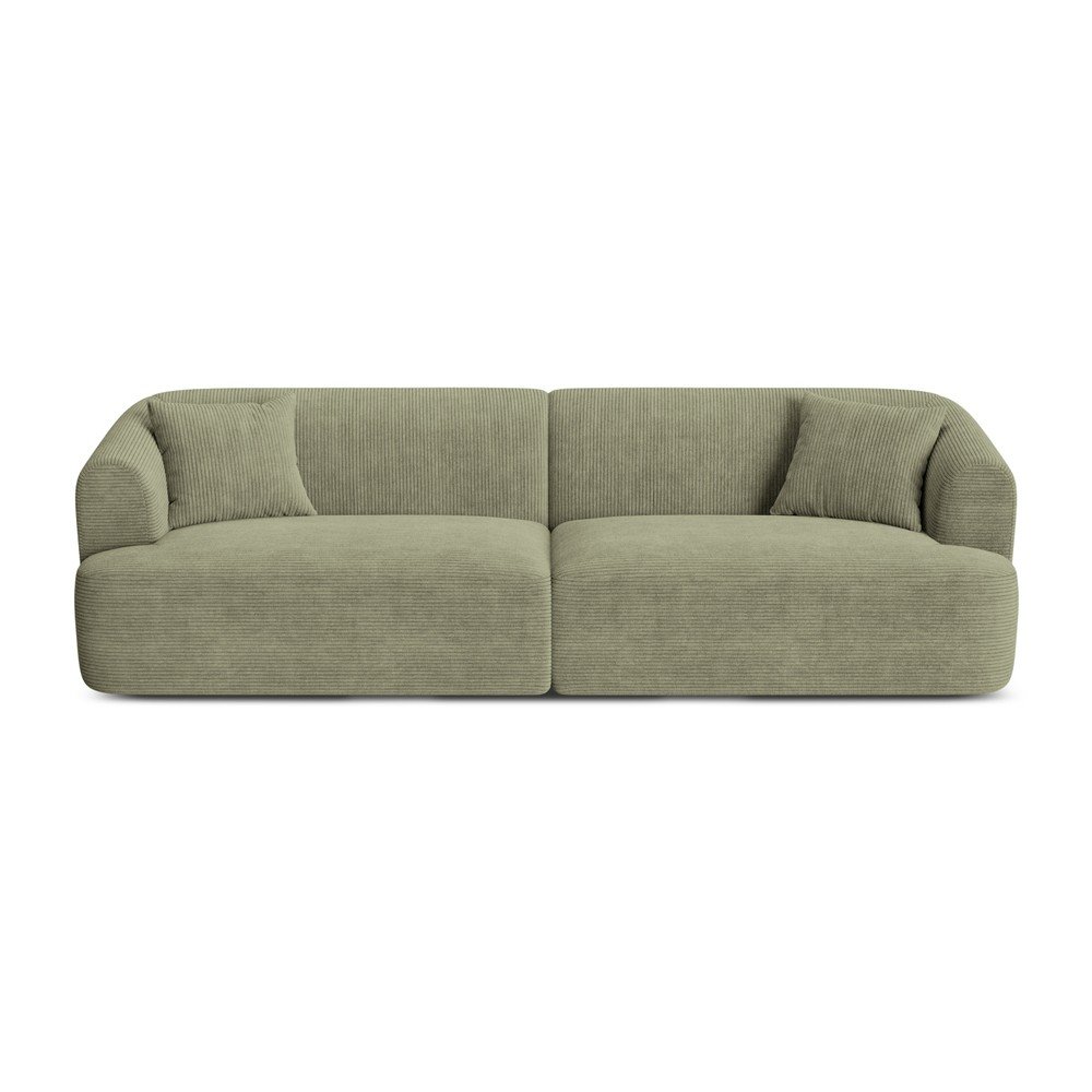 Zöld kordbársony kanapé 255 cm Campi – Cosmopolitan Design