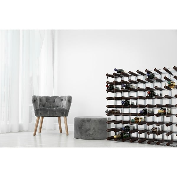 Barna tömör kőrisfa bortartó polcos állvány, palackok száma 72 - RTA-image-1