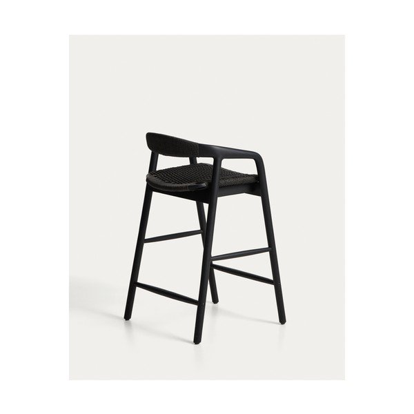 Fekete tölgyfa karfás bárszék (ülésmagasság 65 cm) Derile – Kave Home-image-2