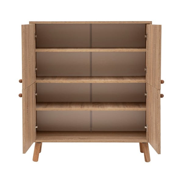 Natúr színű szekrény tölgyfa dekorral 95x111 cm Multilux – Kalune Design-image-3