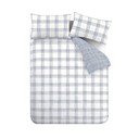 Fehér-kék kétszemélyes pamut ágyneműhuzat 200x200 cm Marlow Check – Bianca