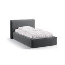 Szürke kárpitozott ágyneműtartós egyszemélyes ágy ágyráccsal 90x200 cm Jodie – Micadoni 