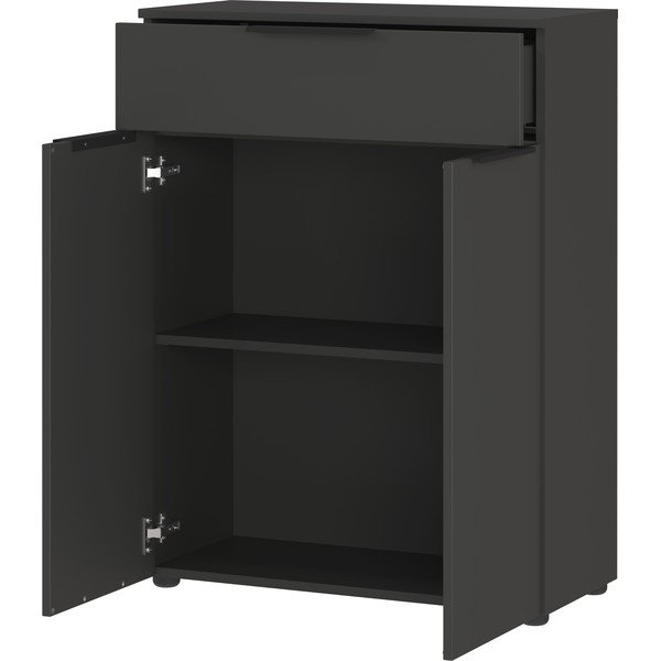 Antracitszürke magas-fali fürdőszoba szekrény 71x95 cm Crandon – Germania-image-3