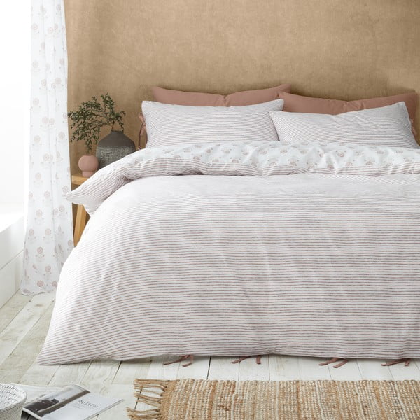 Fehér kétszemélyes ágyneműhuzat 200x200 cm Woodblock Floral – Pineapple Elephant-image-2