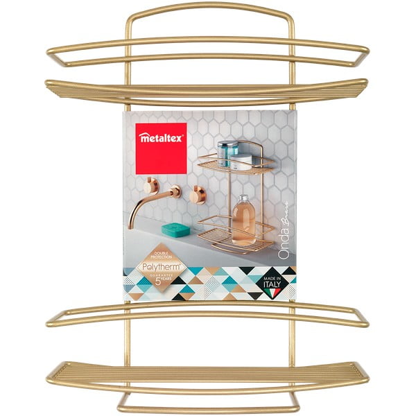 Aranyszínű acél fürdőszobai polc Onda – Metaltex-image-2