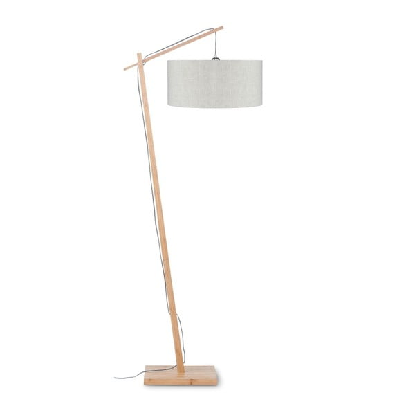 Andes állólámpa világosbézs búrával és bambusz lámpatesttel - Good&Mojo
