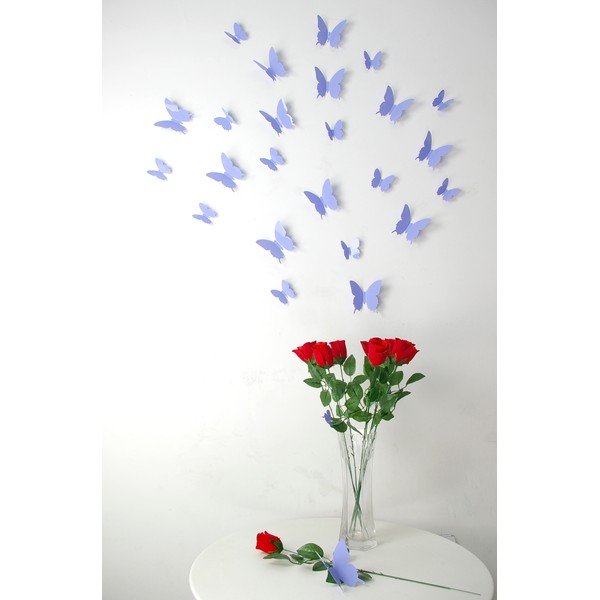 Butterflies 12 db-os lila 3D falmatrica szett - Ambiance-image-4