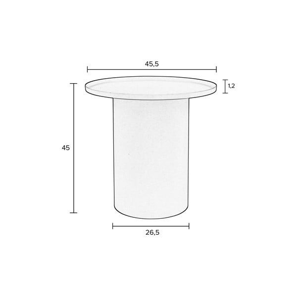 Fém kerek tárolóasztal ø 45,5 cm Sverre – White Label-image-2