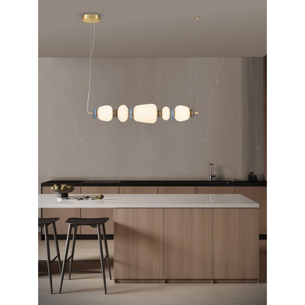 Fehér-aranyszínű fém LED dimmelhető függőlámpa porcelán búrával-üveg búrával Palo – Nova Luce-image-2