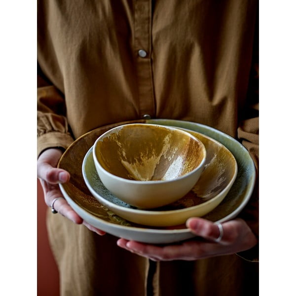 Krémszínű kőedény tálka szett 4 db-os 625 ml Lacey – Bloomingville-image-4