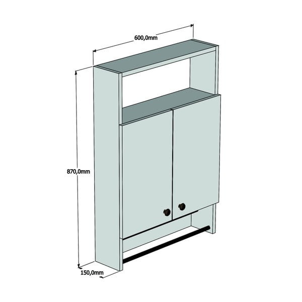 Bathroom Cabinet fehér fürdőszobai szekrény törölközőtartóval-image-3