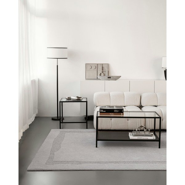 Világosszürke gyapjú szőnyeg 133x190 cm Morphic Rocca – Agnella-image-1