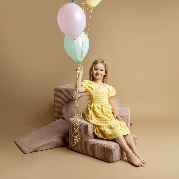 Krémszínű bársony habszivacs játszótér 4 db-os magasság 30 cm 225x90 cm Montessori – Meowbaby-image-4